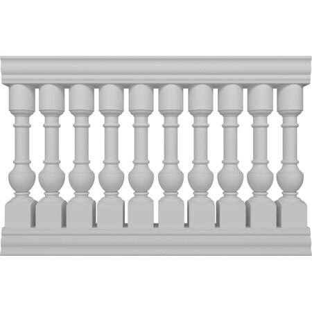 Ekena Millwork Fiberthane York Balustrade Railing Kit, Style B (6 3/8" On-Center Spacing to Pass 4" Sphere Code) BALK42X060YOB